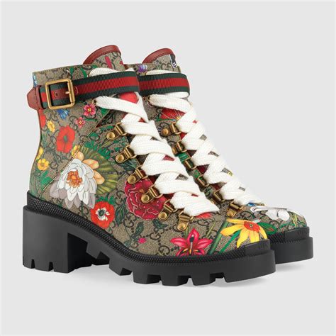 gucci women's gg flora ankle boots|Gucci boots thigh high.